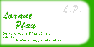 lorant pfau business card